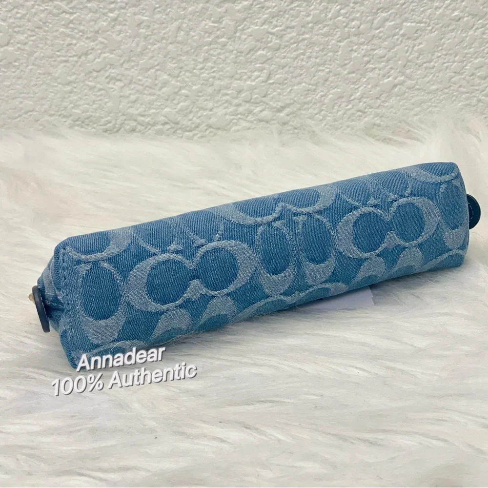 Coach Pencil Case In Signature Denim CDC10 NWT Color: IM/INDIGO